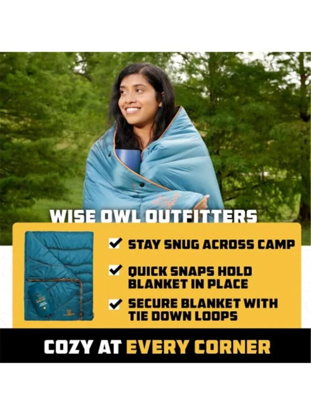 Insulated Camping Blanket Lightweight Packable Water Resistant Outdoor Quilt